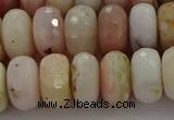 COP1324 15.5 inches 7*12mm faceted rondelle natural pink opal beads