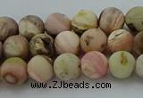 COP1331 15.5 inches 6mm round matte natural pink opal gemstone beads