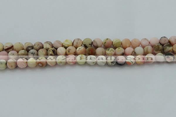 COP1332 15.5 inches 8mm round matte natural pink opal gemstone beads