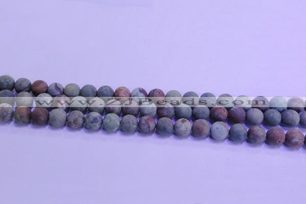 COP1351 15.5 inches 6mm round matte green opal gemstone beads