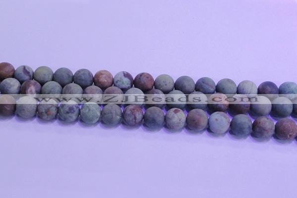 COP1353 15.5 inches 10mm round matte green opal gemstone beads