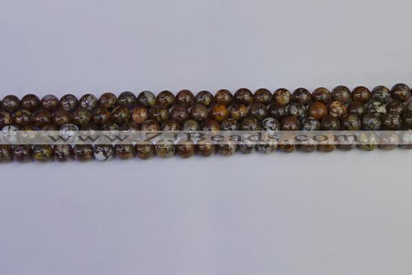 COP1371 15.5 inches 6mm round fire lace opal beads wholesale