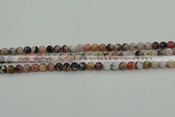 COP1411 15.5 inches 6mm faceted round natural pink opal gemstone beads