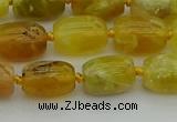 COP1420 15.5 inches 10*14mm drum yellow opal gemstone beads