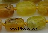 COP1423 15.5 inches 15*20mm drum yellow opal gemstone beads