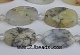 COP1431 15.5 inches 10*16mm oval white opal gemstone beads