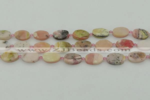 COP1437 15.5 inches 12*18mm oval natural pink opal gemstone beads