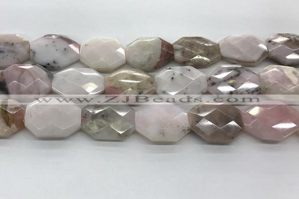 COP1497 22*28mm - 25*32mm faceted octagonal natural pink opal beads