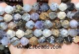 COP1519 15.5 inches 12mm faceted nuggets amethyst sage opal beads