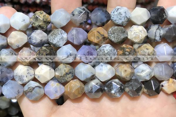 COP1519 15.5 inches 12mm faceted nuggets amethyst sage opal beads