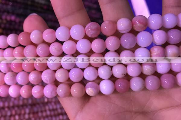 COP1521 15.5 inches 8mm round natural pink opal beads wholesale