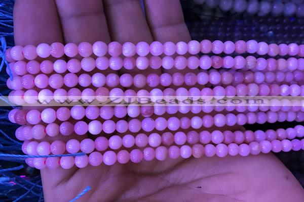 COP1525 15.5 inches 4mm round natural pink opal gemstone beads