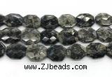 COP1551 25*30mm - 27*32mm faceted octagonal grey opal beads