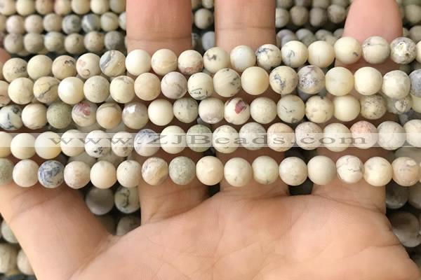 COP1560 15.5 inches 4mm round matte African opal beads