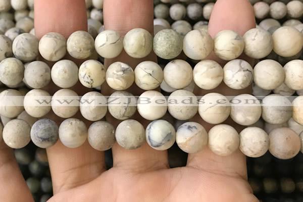 COP1563 15.5 inches 10mm round matte African opal beads