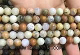 COP1568 15.5 inches 8mm round yellow moss opal beads wholesale