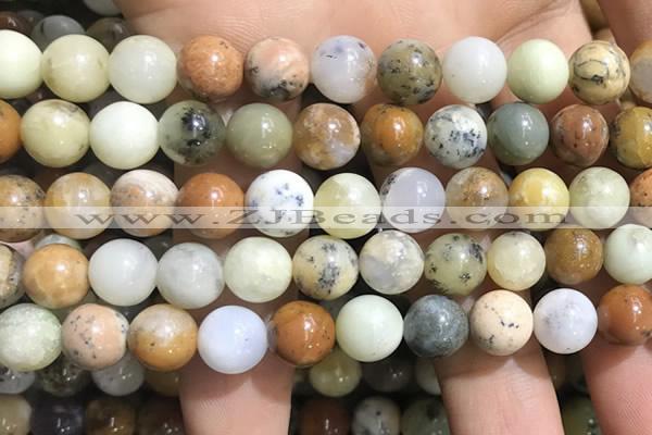 COP1569 15.5 inches 10mm round yellow moss opal beads wholesale