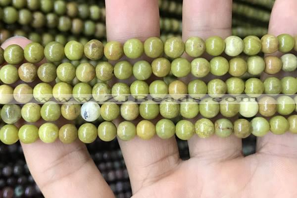 COP1572 15.5 inches 4mm round Australia olive green opal beads