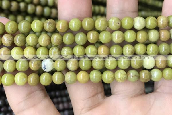 COP1573 15.5 inches 6mm round Australia olive green opal beads