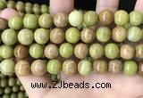 COP1576 15.5 inches 12mm round Australia olive green opal beads