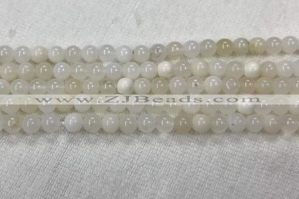 COP1588 15.5 inches 6mm round white opal gemstone beads