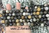 COP1608 15.5 inches 4mm faceted round moss opal beads