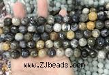 COP1610 15.5 inches 8mm faceted round moss opal beads