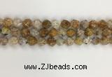 COP1677 15.5 inches 10mm faceted nuggets yellow opal gemstone beads