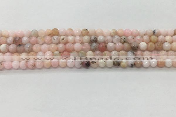 COP1701 15.5 inches 4mm round natural pink opal gemstone beads