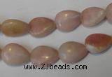 COP171 15.5 inches 10*14mm flat teardrop pink opal gemstone beads