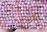 COP1740 15.5 inches 4mm faceted round natural pink opal beads