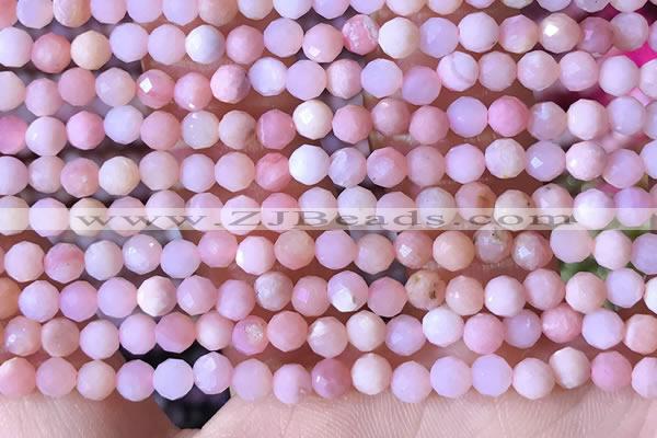 COP1740 15.5 inches 4mm faceted round natural pink opal beads