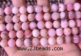 COP1744 15.5 inches 9mm faceted round natural pink opal beads