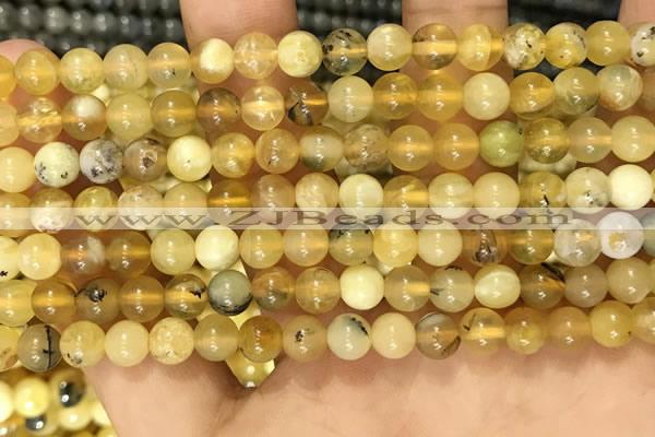 COP1759 15.5 inches 6mm round yellow opal beads wholesale