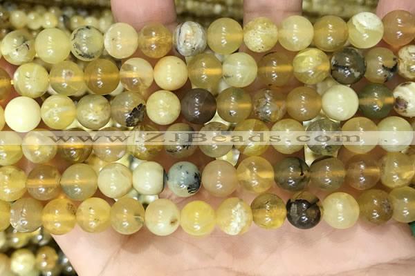 COP1760 15.5 inches 8mm round yellow opal beads wholesale