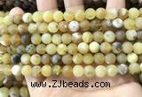 COP1767 15.5 inches 8mm round matte yellow opal beads wholesale