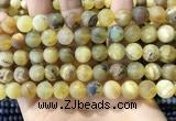 COP1769 15.5 inches 12mm round matte yellow opal beads wholesale