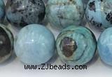 COP1794 15.5 inches 14mm round blue opal gemstone beads