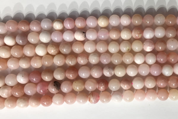 COP1796 15.5 inches 6mm round pink opal gemstone beads
