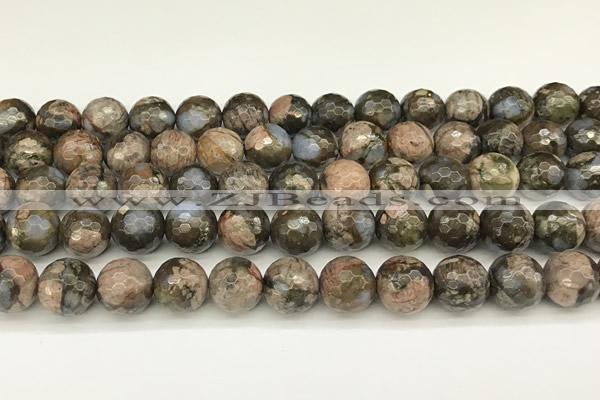 COP1811 15 inches 8mm faceted round grey opal beads