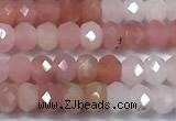 COP1853 15 inches 2*3mm faceted rondelle pink opal beads