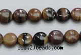 COP210 15.5 inches 10mm flat round natural brown opal gemstone beads