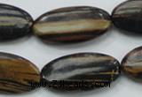 COP234 15.5 inches 15*30mm oval natural brown opal gemstone beads