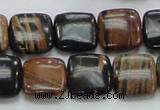 COP244 15.5 inches 14*14mm square natural brown opal gemstone beads