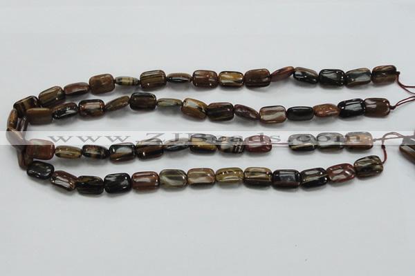 COP248 15.5 inches 10*14mm rectangle natural brown opal gemstone beads