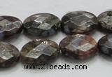 COP260 15.5 inches 13*18mm faceted oval natural grey opal beads