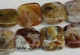 COP322 15.5 inches 16*16mm square brandy opal gemstone beads wholesale