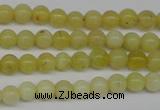 COP330 15.5 inches 4mm round yellow opal gemstone beads wholesale