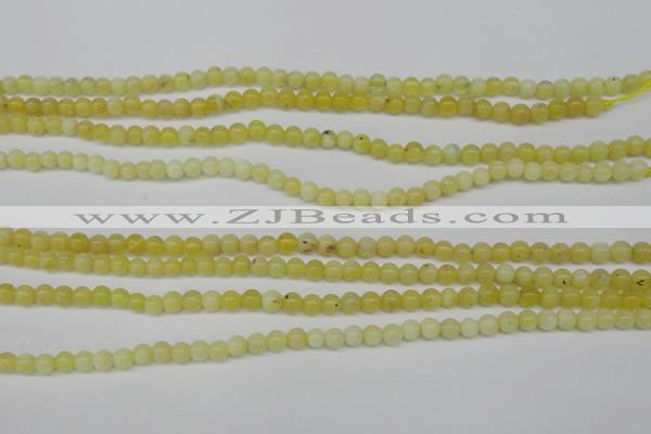 COP330 15.5 inches 4mm round yellow opal gemstone beads wholesale