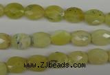 COP342 15.5 inches 8*10mm faceted oval yellow opal gemstone beads